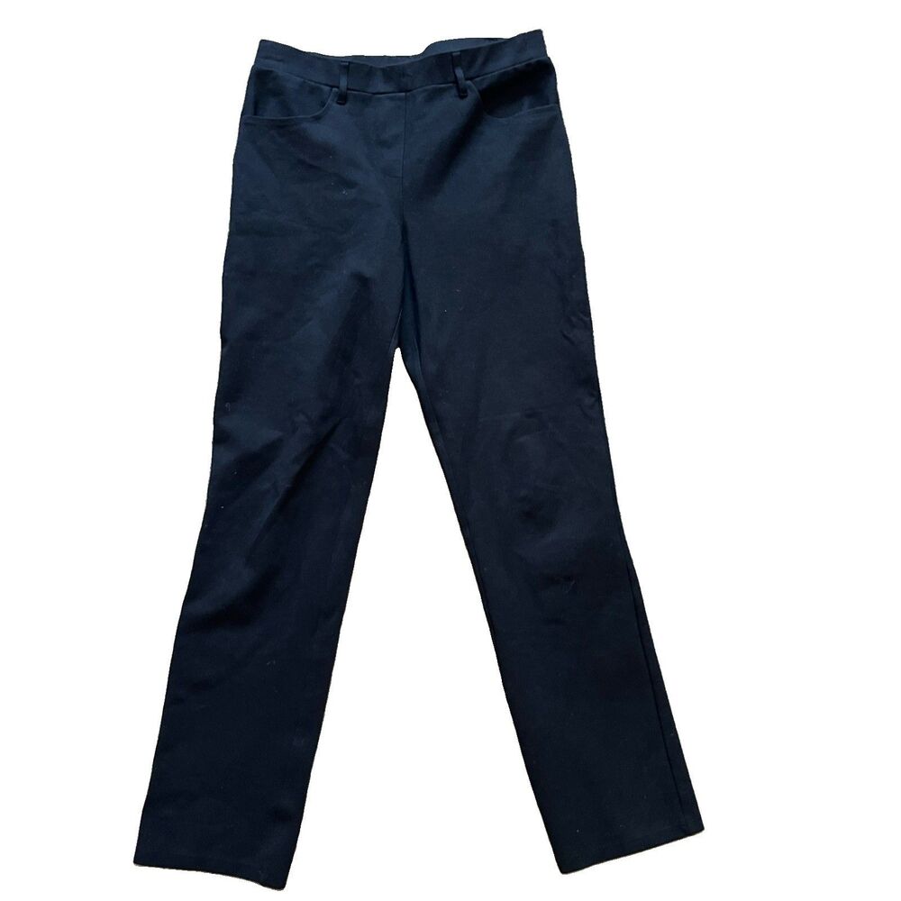Quince Women Ultra-Stretch Ponte Straight Leg Pants Black 4 Pocket  Small Petite